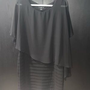 Dress Barn Ribbed Knee Length Black Dress